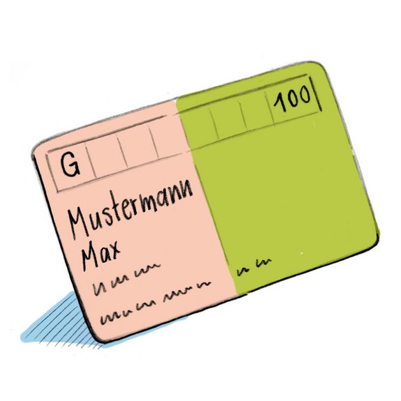 Zeichnung eines Schwerbehindertenausweises