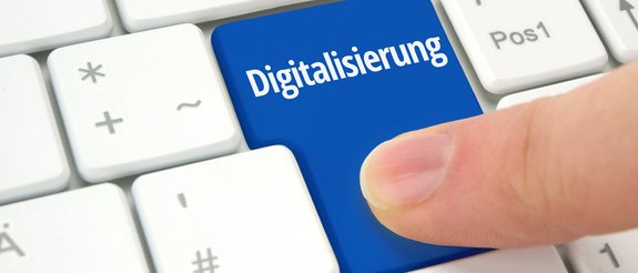 Foto Finger auf Tastatur