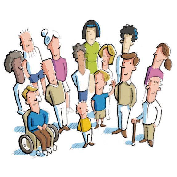 Zeichnung einer Gruppe von Menschen