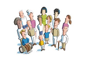 Zeichnung einer Gruppe von Menschen